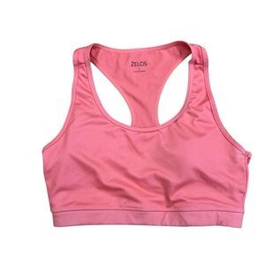 Zelos Women's Coral Pink Padded Sports Bra Size Small